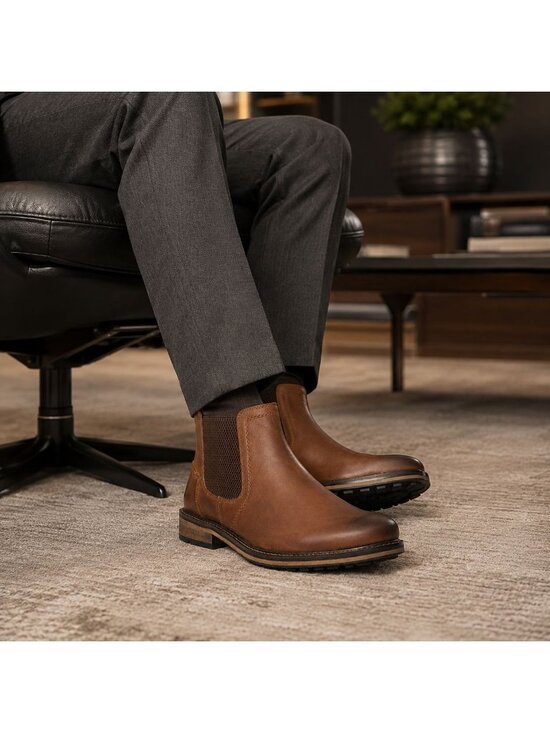 SD2 - Dune London Chorleys Brown Leather Wide Fit Chelsea Boots Men’s EU 41 US 8 main image 6